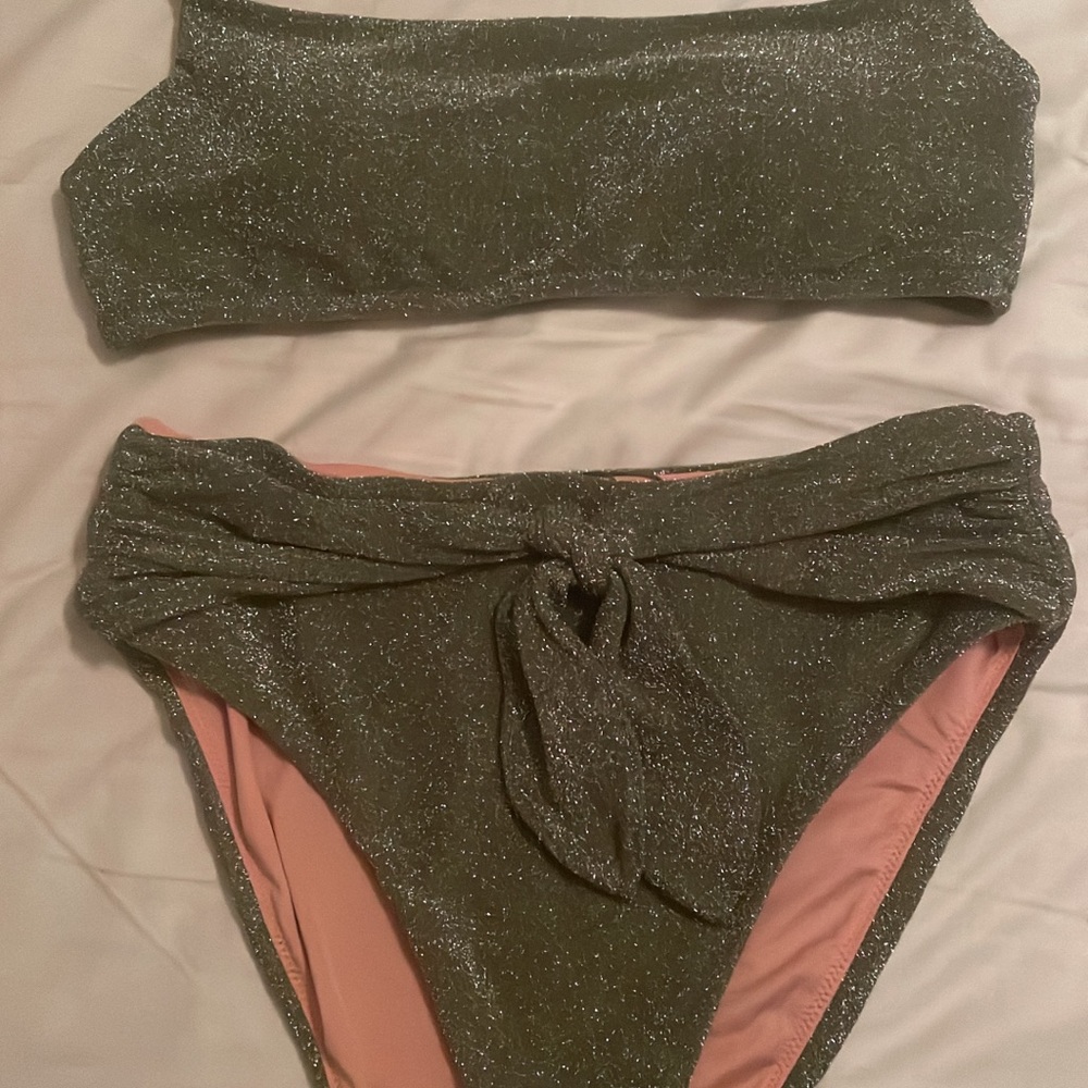 Sparkling Green Bikini Set JCrew sz M